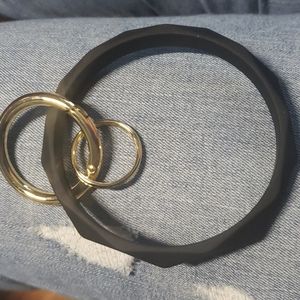 Bracelet keychain black faceted